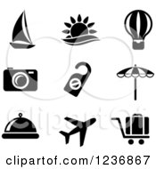 Poster, Art Print Of Black And White Travel Icons
