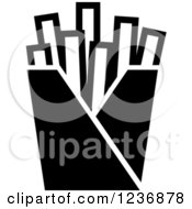 Clipart Of A Black And White French Fries Icon Royalty Free Vector Illustration