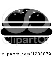 Clipart Of A Black And White Hamburger Icon Royalty Free Vector Illustration