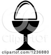 Clipart Of A Black And White Boiled Egg Icon Royalty Free Vector Illustration