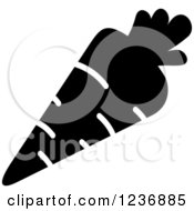 Clipart Of A Black And White Carrot Icon Royalty Free Vector Illustration