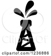 Clipart Of A Black And White Oil Well Icon Royalty Free Vector Illustration
