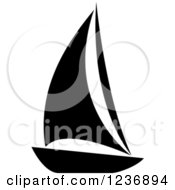 Poster, Art Print Of Black And White Sailboat Icon