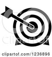 Clipart Of A Black And White Bullseye Archery Arrow And Target Icon Royalty Free Vector Illustration by Vector Tradition SM