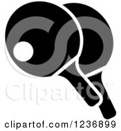 Clipart Of A Black And White Table Tennis Ping Pong Icon Royalty Free Vector Illustration
