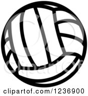 Clipart Of A Black And White Vollyeball Icon Royalty Free Vector Illustration