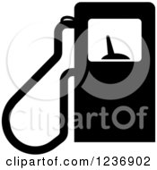 Clipart Of A Black And White Gas Pump Icon Royalty Free Vector Illustration
