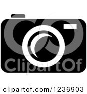Clipart Of A Black And White Camera Icon Royalty Free Vector Illustration