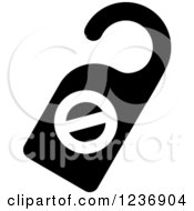 Clipart Of A Black And White Do Not Disturb Icon Royalty Free Vector Illustration