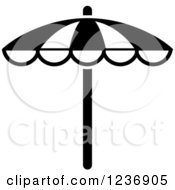 Clipart Of A Black And White Beach Umbrella Icon Royalty Free Vector Illustration