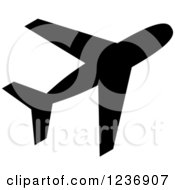 Clipart Of A Black And White Airplane Icon Royalty Free Vector Illustration
