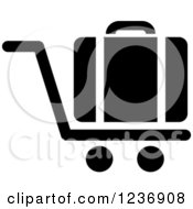 Clipart Of A Black And White Luggage Cart Icon Royalty Free Vector Illustration