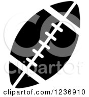 Clipart Of A Black And White American Football Icon Royalty Free Vector Illustration