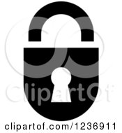 Clipart Of A Black And White Padlock Icon Royalty Free Vector Illustration by Vector Tradition SM