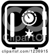 Clipart Of A Black And White Vault Icon Royalty Free Vector Illustration