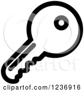 Clipart Of A Black And White Access Key Icon Royalty Free Vector Illustration