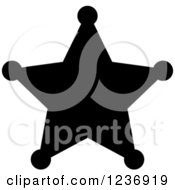Clipart Of A Black And White Sheriff Star Icon Royalty Free Vector Illustration by Vector Tradition SM