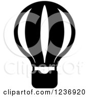 Clipart Of A Black And White Hot Air Balloon Icon Royalty Free Vector Illustration