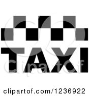 Clipart Of A Black And White Taxi Icon Royalty Free Vector Illustration