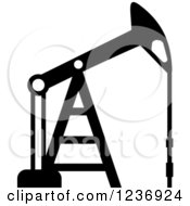 Clipart Of A Black And White Oil Pump Icon Royalty Free Vector Illustration