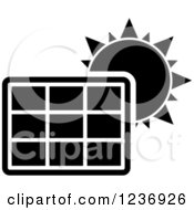 Clipart Of A Black And White Solar Energy Icon Royalty Free Vector Illustration