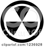 Clipart Of A Black And White Radioactive Icon Royalty Free Vector Illustration