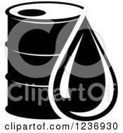 Black And White Oil Drop And Barrel Icon