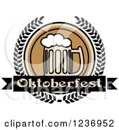 Poster, Art Print Of Beer Mug With An Oktoberfest Banner And Laurels