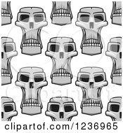 Clipart Of A Seamless Background Pattern Of Monster Skulls Royalty Free Vector Illustration