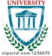 Clipart Of A University Shield Royalty Free Vector Illustration