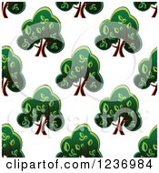 Clipart Of A Seamless Background Pattern Of Trees Royalty Free Vector Illustration