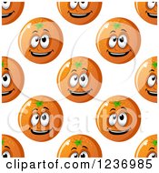 Seamless Background Pattern Of Happy Oranges