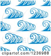 Clipart Of A Seamless Background Pattern Of Blue Ocean Surf Waves 3 Royalty Free Vector Illustration