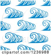 Poster, Art Print Of Seamless Background Pattern Of Blue Ocean Surf Waves 3