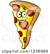 Poster, Art Print Of Smiling Pizza Slice Character 2