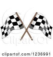 Poster, Art Print Of Crossed Checkered Racing Flags 3