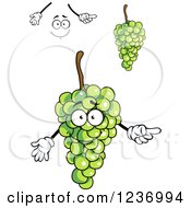 Clipart Of A Happy Green Grapes Mascot Royalty Free Vector Illustration