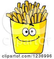 Clipart Of A Happy Yellow French Fry Box Character Royalty Free Vector Illustration