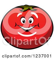 Clipart Of A Smiling Tomato Character 2 Royalty Free Vector Illustration