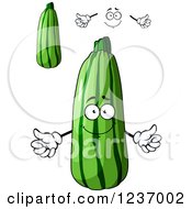 Clipart Of A Happy Zucchini Character Royalty Free Vector Illustration