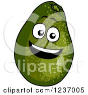 Clipart Of A Happy Avocado Royalty Free Vector Illustration