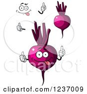 Clipart Of A Beet Mascot Royalty Free Vector Illustration