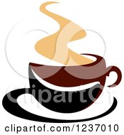 Poster, Art Print Of Brown Cafe Coffee Cup With Steam 48