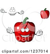 Clipart Of A Happy Red Bell Pepper Character Royalty Free Vector Illustration