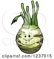 Clipart Of A Happy Kolhrabi Character Royalty Free Vector Illustration