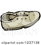 Clipart Of A Brown Shoe Royalty Free Vector Illustration by lineartestpilot