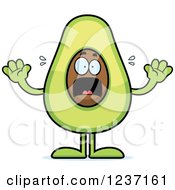 Clipart Of A Screaming Scared Avocado Character Royalty Free Vector Illustration by Cory Thoman