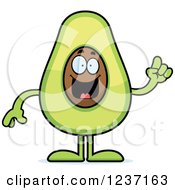 Clipart Of A Smart Avocado Character With An Idea Royalty Free Vector Illustration by Cory Thoman