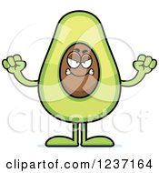 Clipart Of A Mad Avocado Character Holding Up Fists Royalty Free Vector Illustration by Cory Thoman