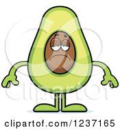 Clipart Of A Depressed Avocado Character Royalty Free Vector Illustration by Cory Thoman
